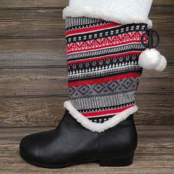 Monroe and Main Man Made Materials Black Winter Boots (NWOB) Womens Size 8W - Picture 4 of 8